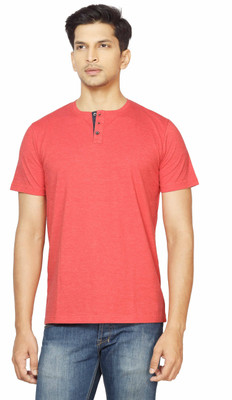 

La Seven Solid Men's Round Neck Red T-Shirt