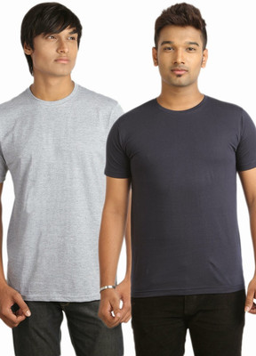 

Campus Sutra Solid Men Round Neck Grey, Dark Blue T-Shirt(Pack of 2), Grey;blue