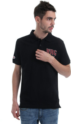 

Wrangler Solid Men's Polo Neck Black T-Shirt
