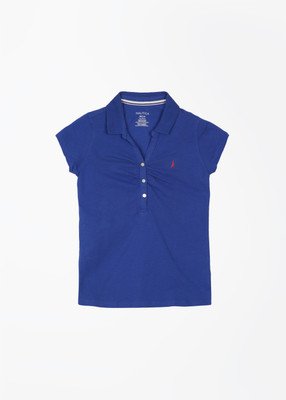 

Nautica Girls Solid T Shirt(Blue, 421