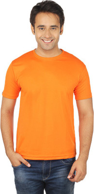 

Quetzal Solid Men's Round Neck Orange T-Shirt