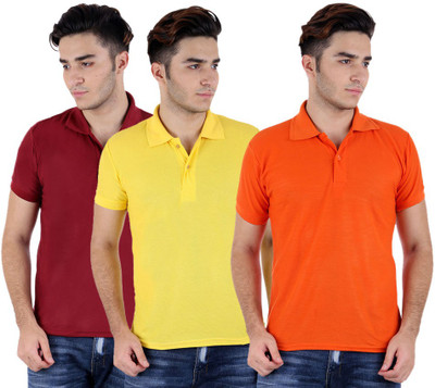 

Sanvi Traders Solid Men Polo Neck Multicolor T-Shirt(Pack of 3