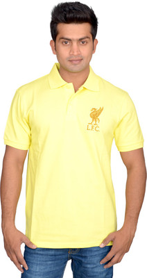 

Liverpool FC Solid Men's Polo Neck Yellow T-Shirt