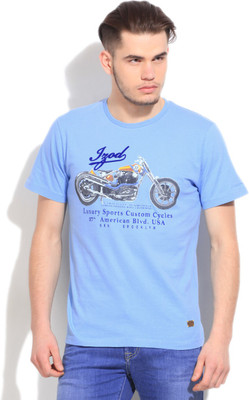 

Izod Printed Men's Round Neck Blue T-Shirt, Light blue