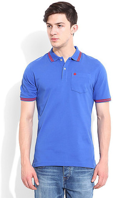 Blackberrys Solid Men's Polo Neck Blue T-Shirt, Royal