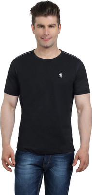 

The Cotton Company Solid Men's Round Neck Black T-Shirt, Onyx black
