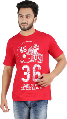 

Checkers Bay Printed Men's Round Neck Red T-Shirt