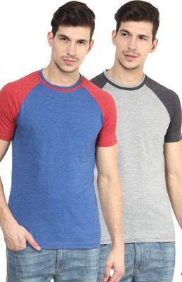 

Yellow Submarine Solid Men's Round Neck Blue, Grey T-Shirt(Pack of 2)