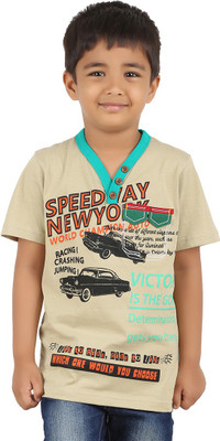 

Last Bench Boys Solid Cotton T Shirt(Beige, Pack of 1