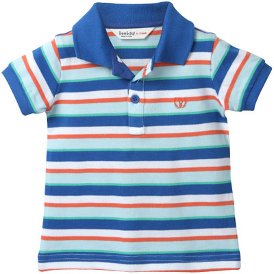 

Beebay Boys Striped T Shirt(Blue, Pack of 1), Blue stripe