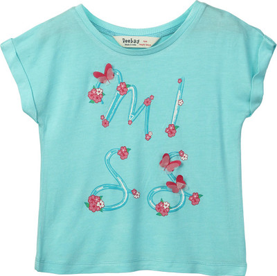 

Beebay Girls Printed T Shirt(Blue)