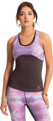 

PrettySecrets Geometric Print Women' Scoop Neck Grey, Purple T-Shirt, Grey;purple;multicoloured;print