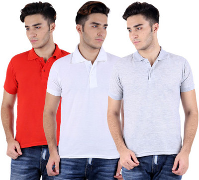 

Sanvi Traders Solid Men Polo Neck Multicolor T-Shirt(Pack of 3