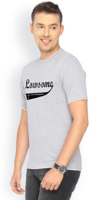

Campus Sutra Printed Men Round Neck Grey T-Shirt