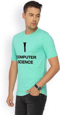 

Campus Sutra Printed Men Round Neck Green T-Shirt