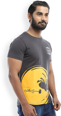

Hulkut Graphic Print Men's Round Neck Grey T-Shirt, Grey01