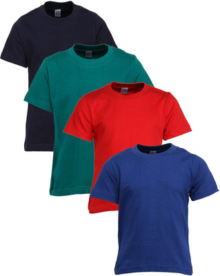 

Gkidz Boys Solid T Shirt(Multicolor, Pack of 4, Green