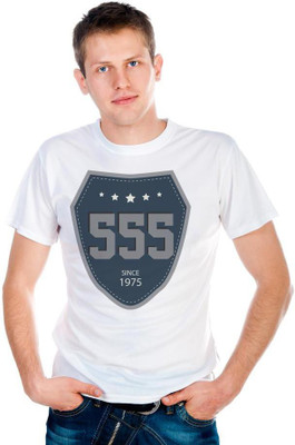 

6th Cross Graphic Print Men's Round Neck White T-Shirt