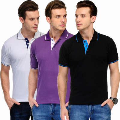 

Scott International Solid Men's Polo Neck Purple, Dark Blue, White T-Shirt(Pack of 3, Dark blue;purple;white