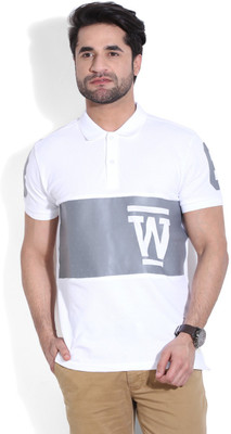 

United Colors of Benetton. Printed Men's Polo Neck White T-Shirt, 101