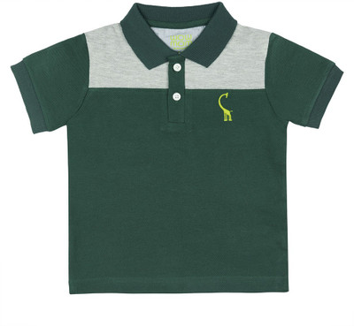 Wow Mom Boys Solid T Shirt(Dark Green, Pack of 1, Evergreen