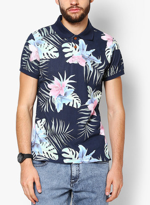 

Jack & Jones Printed Men' Polo Neck Dark Blue T-Shirt, Dress blues