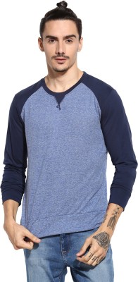 CAMPUS SUTRA Solid Men Round Neck Dark Blue T-Shirt