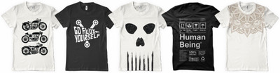 

DNA Graphic Print Men's Round Neck White, Black, White, Black, White T-Shirt(Pack of 5