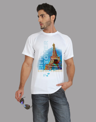 

Trionic Printed Men's Round Neck White T-Shirt, Snow white