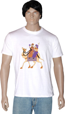 

Tshirt.in Graphic Print Men' Round Neck White T-Shirt, Pearl white