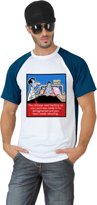 

TRIONIC ACTIVE Printed Men's Round Neck Blue, White T-Shirt