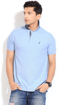 

Nautica Solid Men' Polo Neck Blue T-Shirt, 4nn