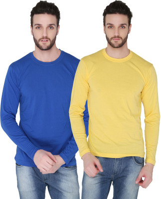 

Joke Tees Solid Men's Round Neck Blue, Gold T-Shirt(Pack of 2, Gold yellow;royal blue
