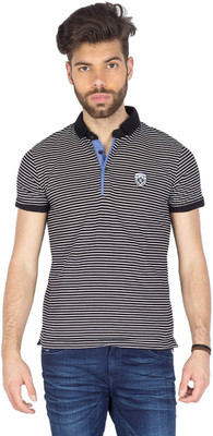 

Mufti Striped Men's Henley Black T-Shirt