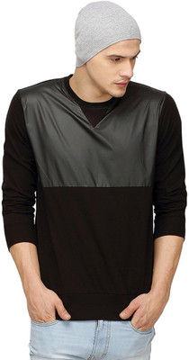 

Campus Sutra Solid Men Round Neck Black T-Shirt