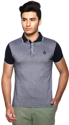 

Blackberrys Striped Men's Polo Neck Dark Blue T-Shirt, Navy