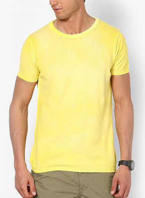

Jack & Jones Solid Men's Round Neck Yellow T-Shirt, Maize