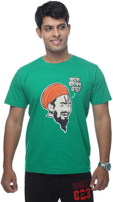 

Clickroo Printed Men' Round Neck Green T-Shirt