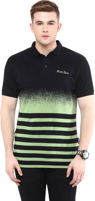

Avoir Envie Striped Men's Polo Neck Black, Green T-Shirt