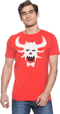 

Chimp Graphic Print Men's Round Neck Red T-Shirt, Grenadine