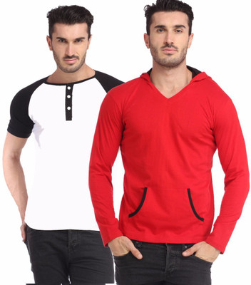 

Leana Striped Men's Henley Multicolor T-Shirt(Pack of 2