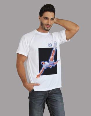 

Trionic Printed Men's Round Neck White T-Shirt, Snow white