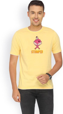 

Campus Sutra Solid Men Round Neck Yellow T-Shirt