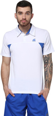 

Aurro Solid Men's Polo Neck White T-Shirt, Royal