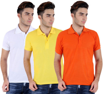 

Sanvi Traders Solid Men Polo Neck Multicolor T-Shirt(Pack of 3