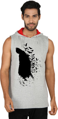 

SayItLoud Printed Men' Hooded Grey T-Shirt