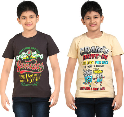 

FabTag - Dongli Boys Printed T Shirt(Grey, Pack of 2, Combo color