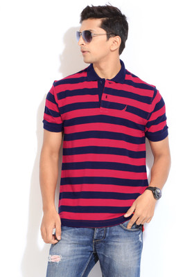 

Nautica Striped Men' Polo Neck Dark Blue, Red T-Shirt, 6nr