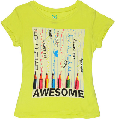 

Poppers by Pantaloons Girls Printed T Shirt(Yellow, Lemon