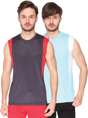 

Campus Sutra Solid Men Round Neck Denim Dark Blue, Light Blue T-Shirt(Pack of 2), Navy blue;sky blue